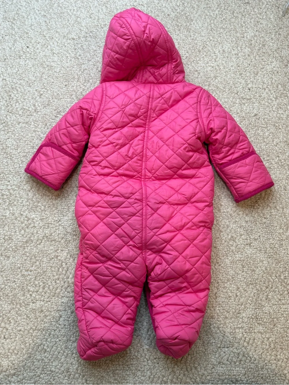 Ralph Lauren Pink Quilted Hooded Footed One-Piece Snowsuit for Baby 6M